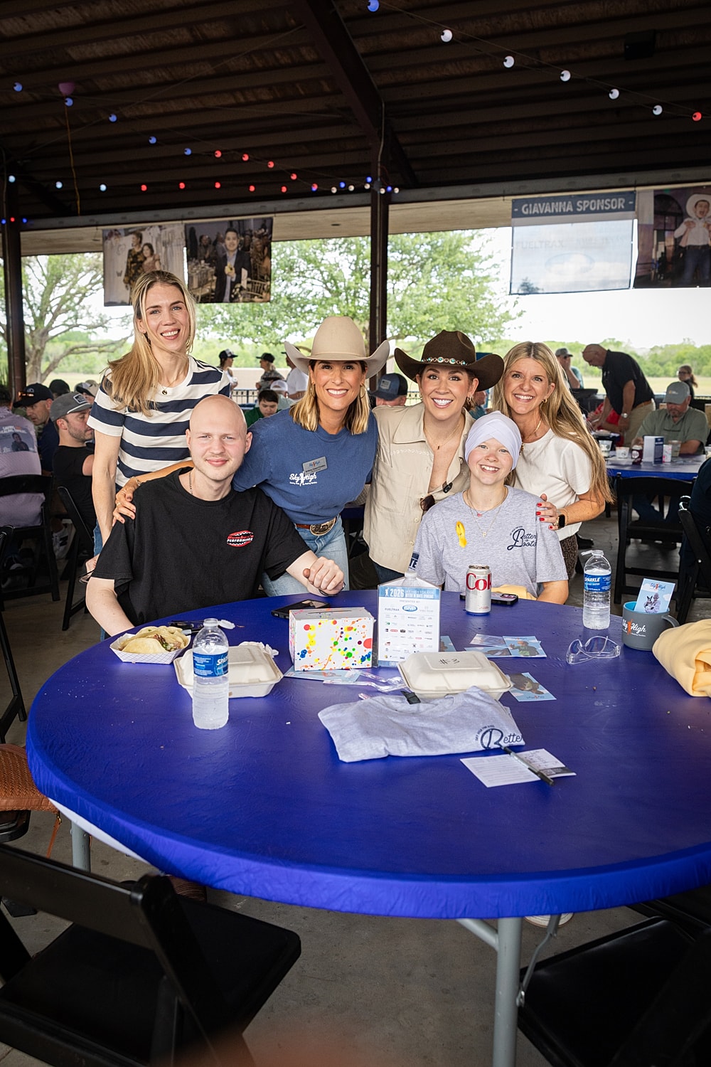Group enjoying a meal at a community event.