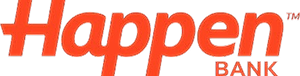 Happen Bank logo in orange letters